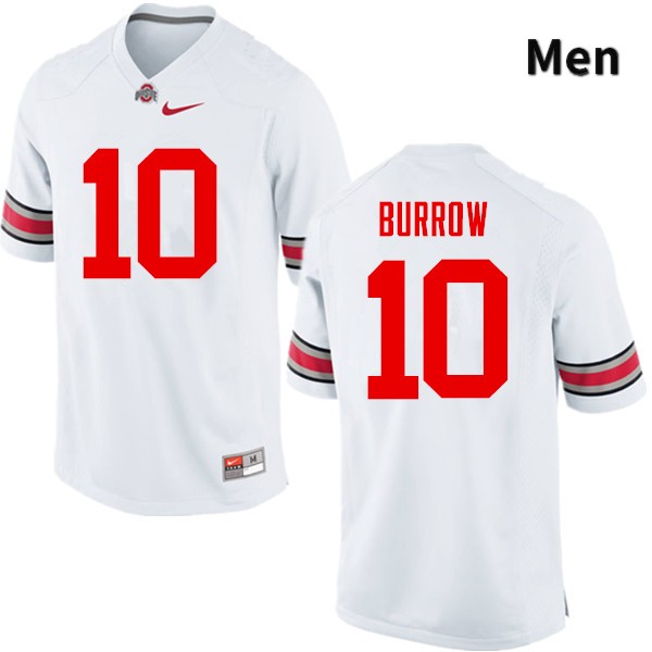 Ohio State Buckeyes Joe Burrow Men's #10 White Game Stitched College Football Jersey
